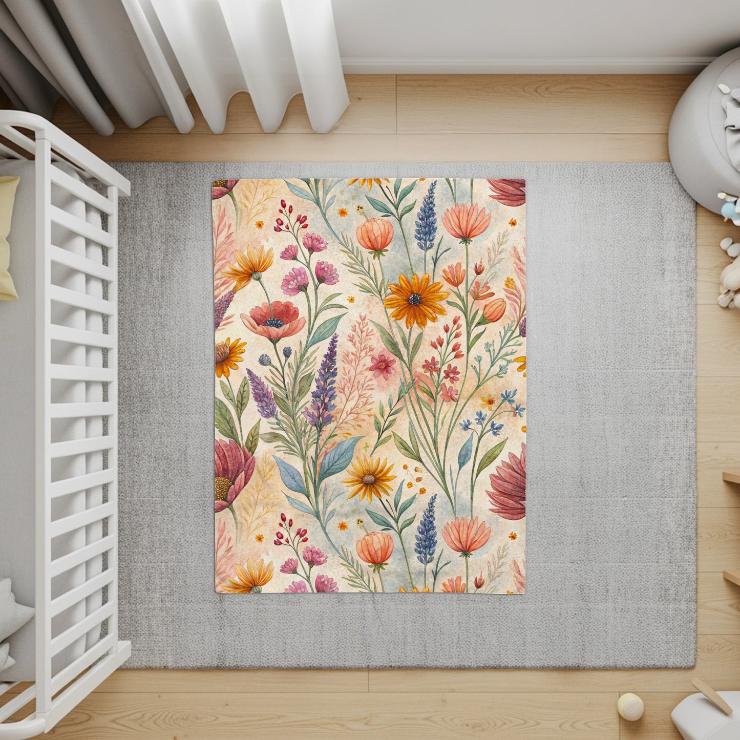 Floral Watercolor Painting Design Velveteen Plush Blankets - Walk Greener