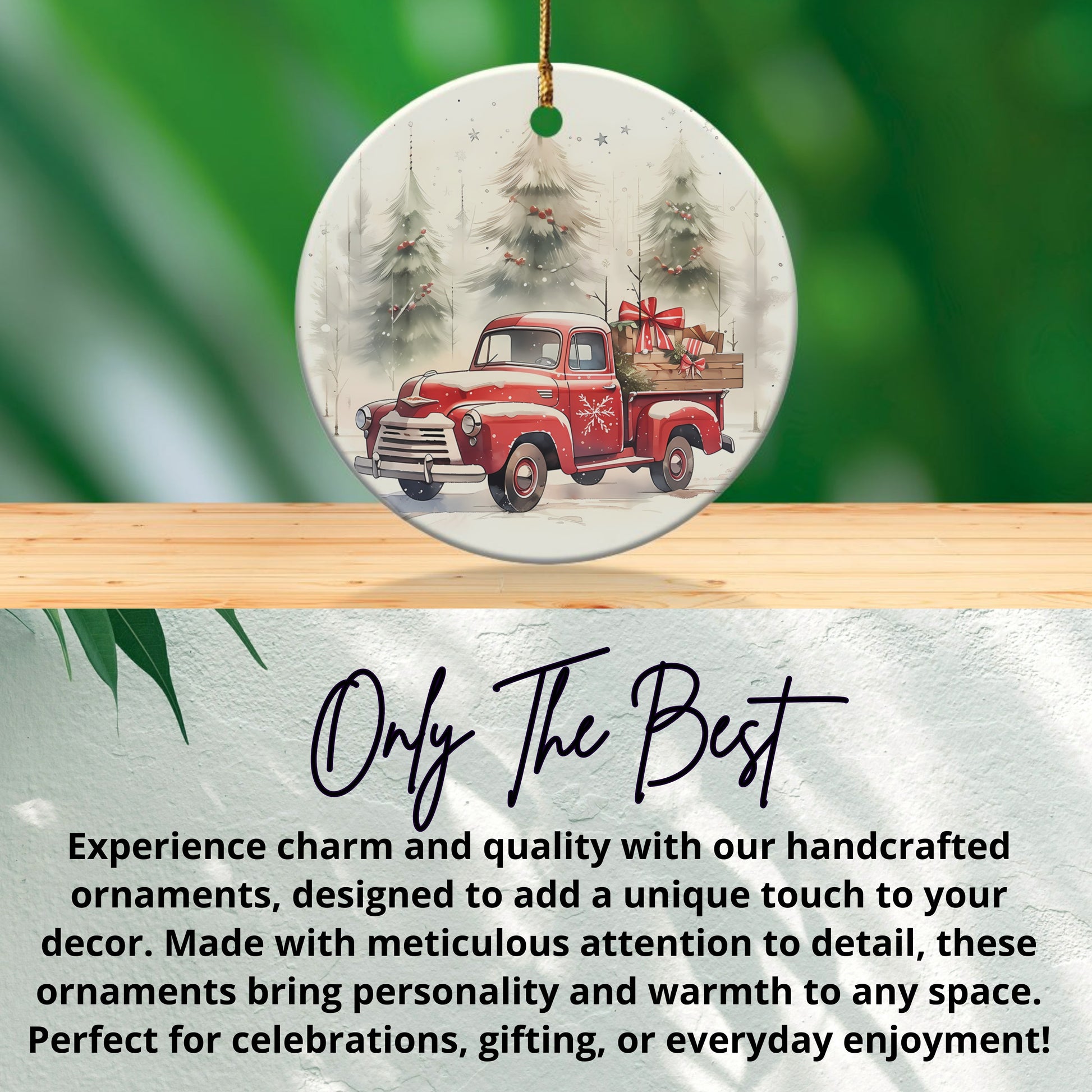 Vintage Truck with Christmas Trees Ornament product type