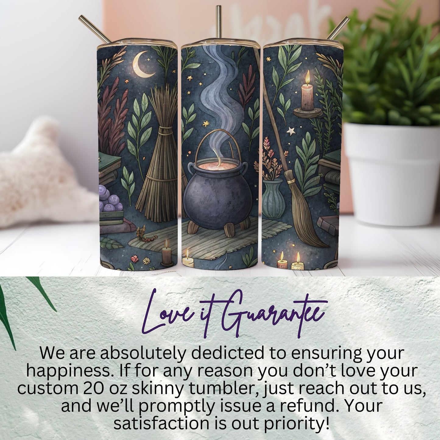 Enchanting 20 oz Skinny Tumbler with Nature Artwork