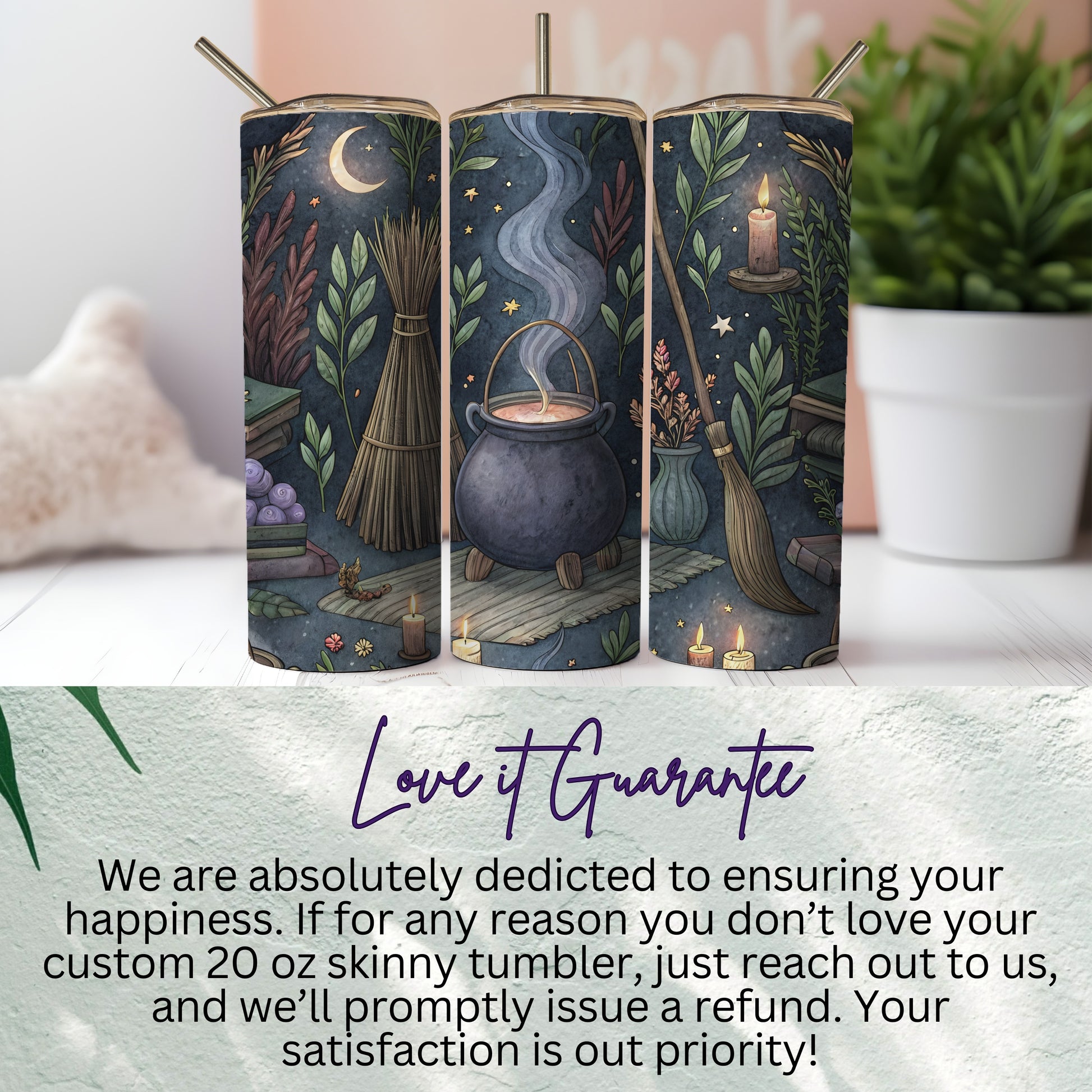 Enchanting 20 oz Skinny Tumbler with Nature Artwork