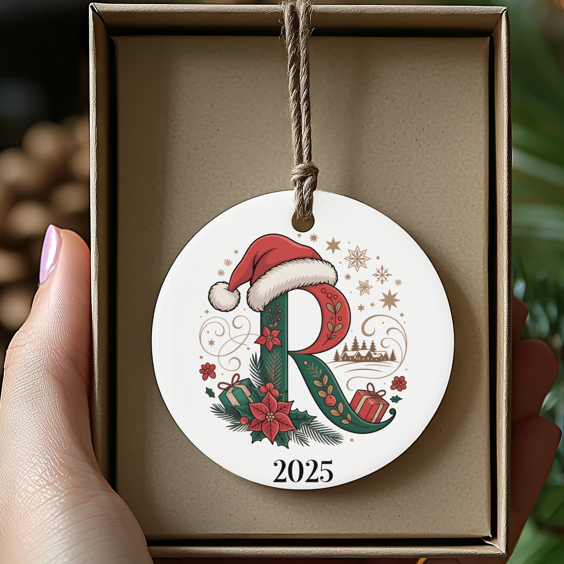 Personalized Initial 2025 Christmas Ornament product