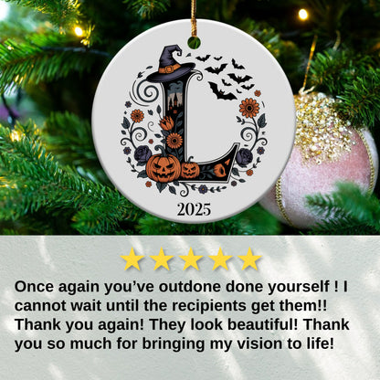 Personalized 2025 Monogram Halloween Ornament product type