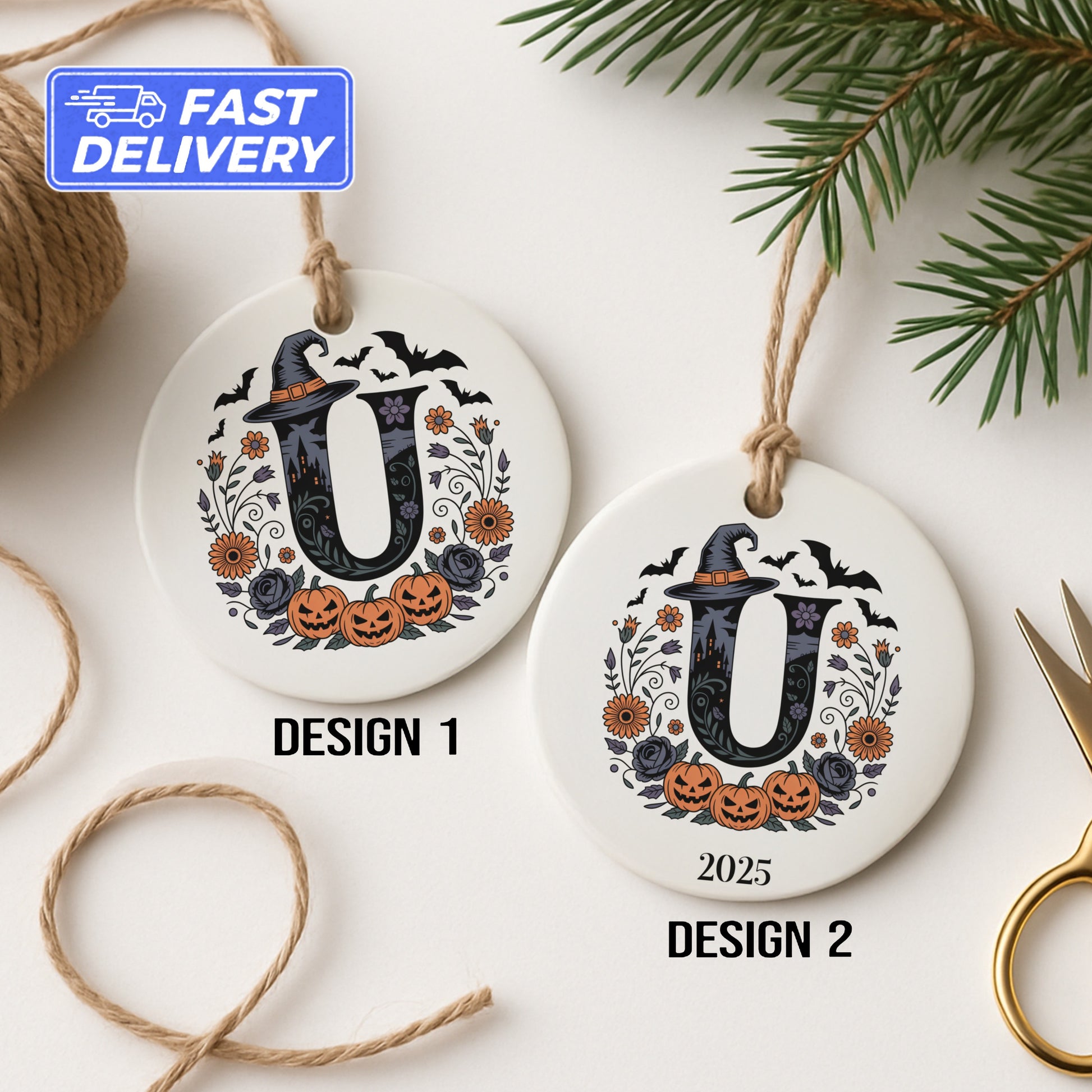 Personalized Halloween Ornament Design Choices product