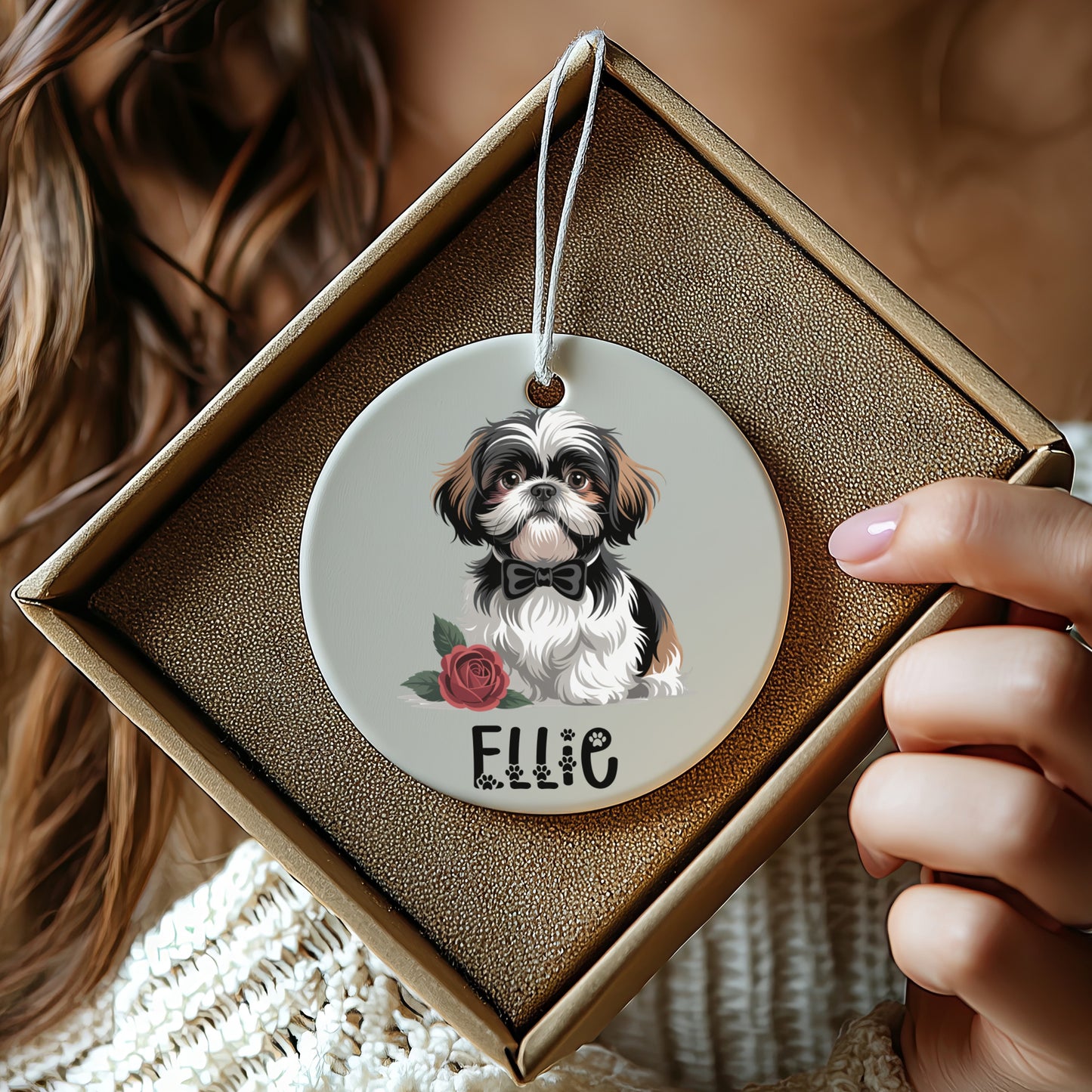 Personalized Dog Ornament with Name Gift Product