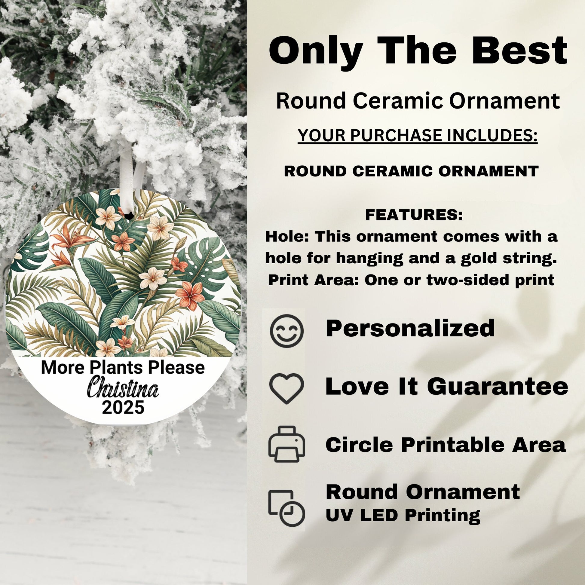 Personalized Round Ceramic Ornament Holiday product