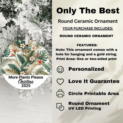 Personalized Round Ceramic Ornament Holiday product