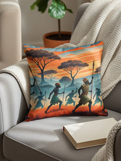 Vibrant Safari Scene Decorative Cushion Pillow Product