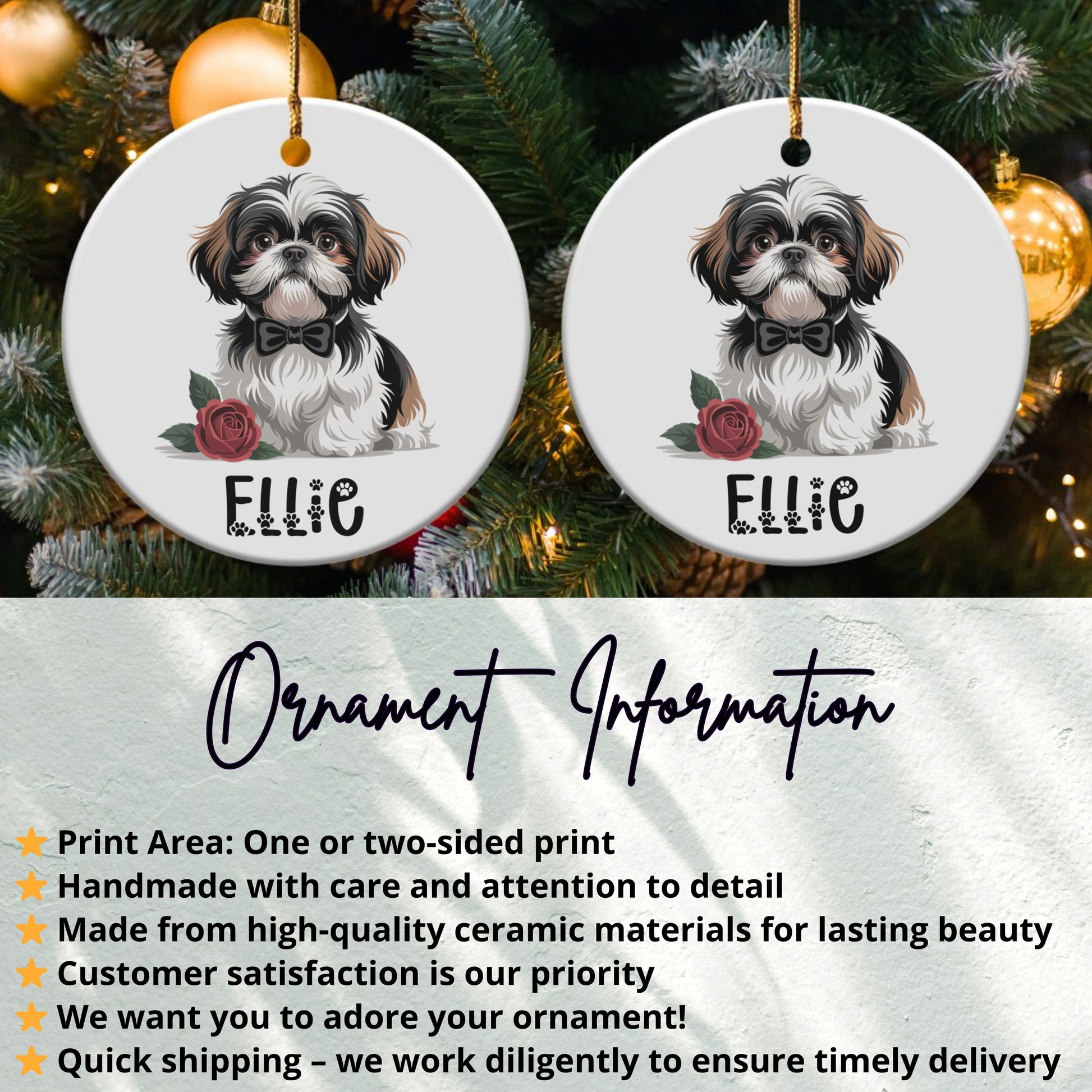 Personalized Pet Ornament Custom Dog Print product type