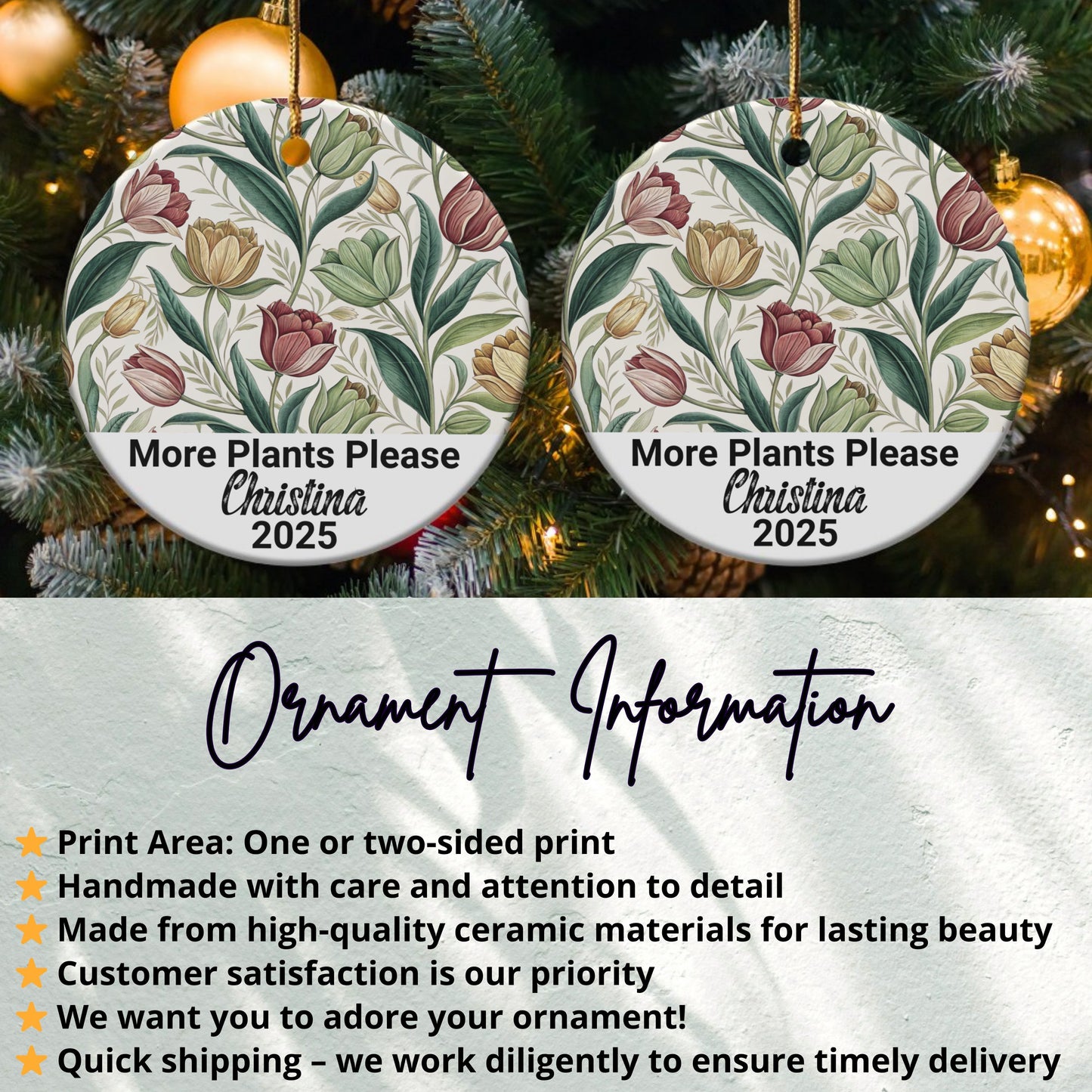 More Plants Please Personalized Christmas Ornament product