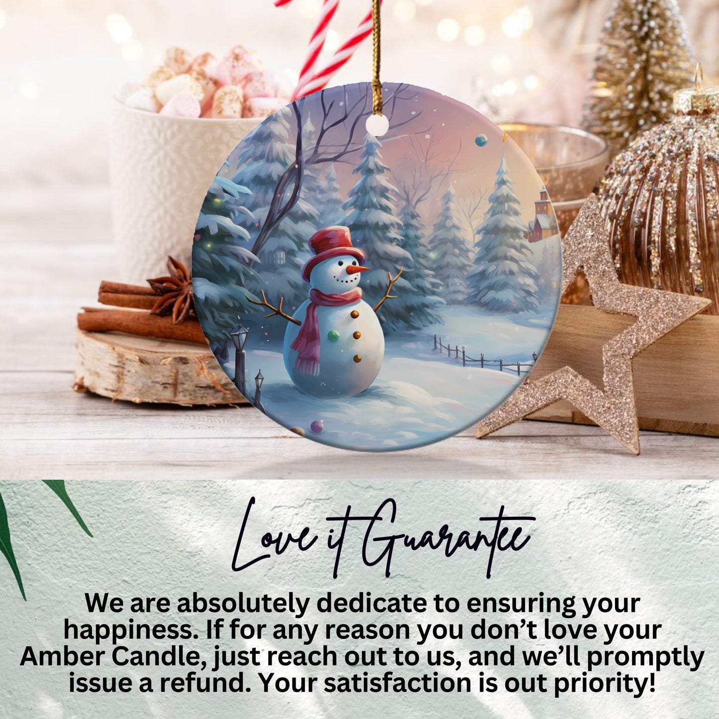 Snowman Scene Christmas Ornament product type