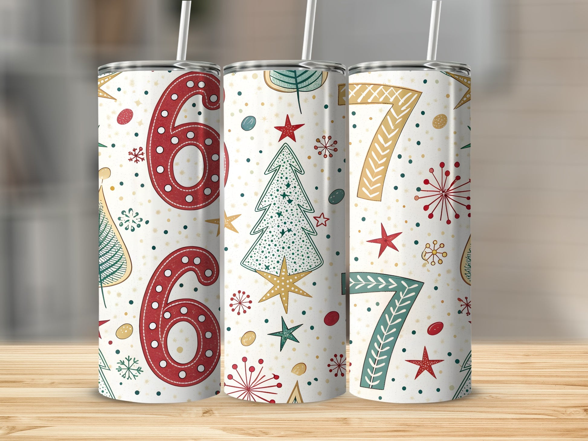 Festive Christmas Number 67 Design Tumbler Product