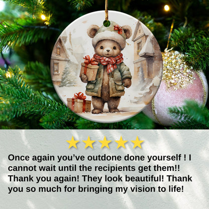 Festive Bear Christmas Ornament Holiday Decor product