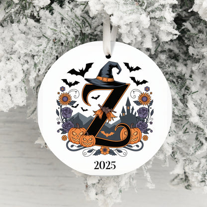 Halloween Themed Initial Christmas Ornament product