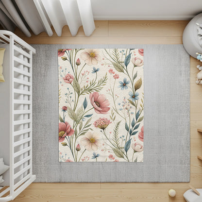 Vintage Floral Pattern Design In Delicate Hues Velveteen Plush Blankets - Walk Greener