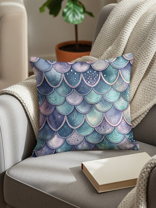 Mystic Mermaid Scales Print Decorative Pillow Pillow