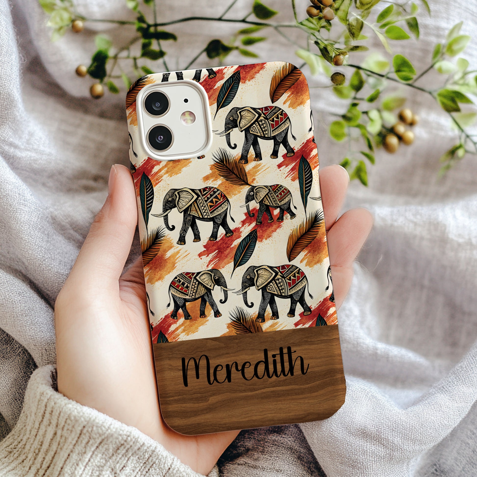 Personalized Elephant Design Meredith Phone Case