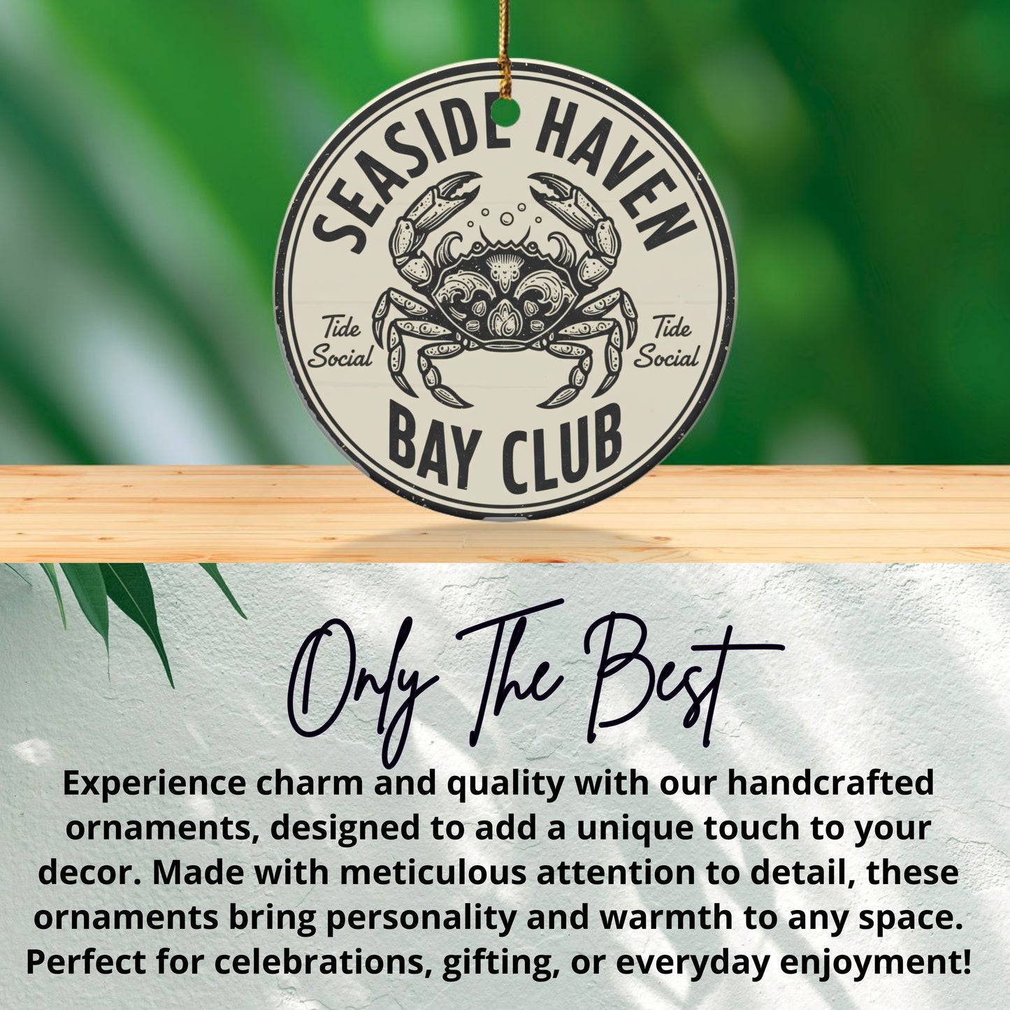 Seaside Haven Bay Club Round Hanging Ornament product
