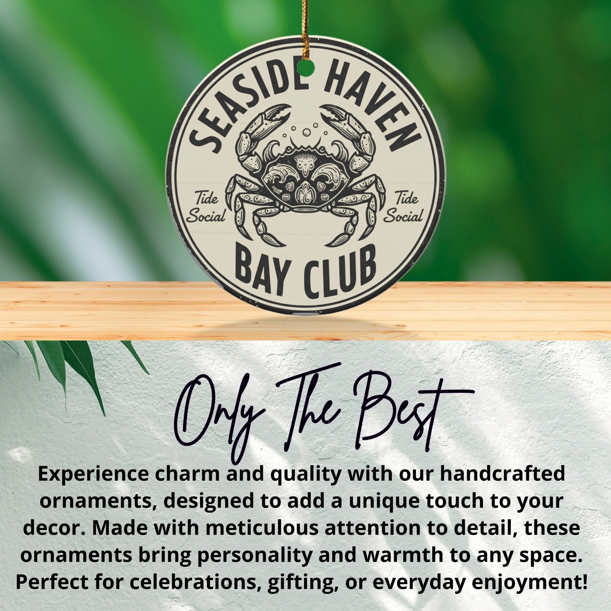 Seaside Haven Bay Club Round Hanging Ornament product