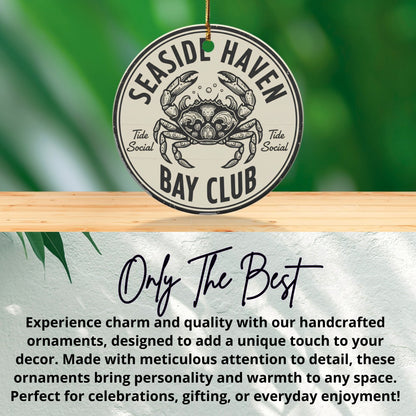 Seaside Haven Bay Club Round Hanging Ornament product