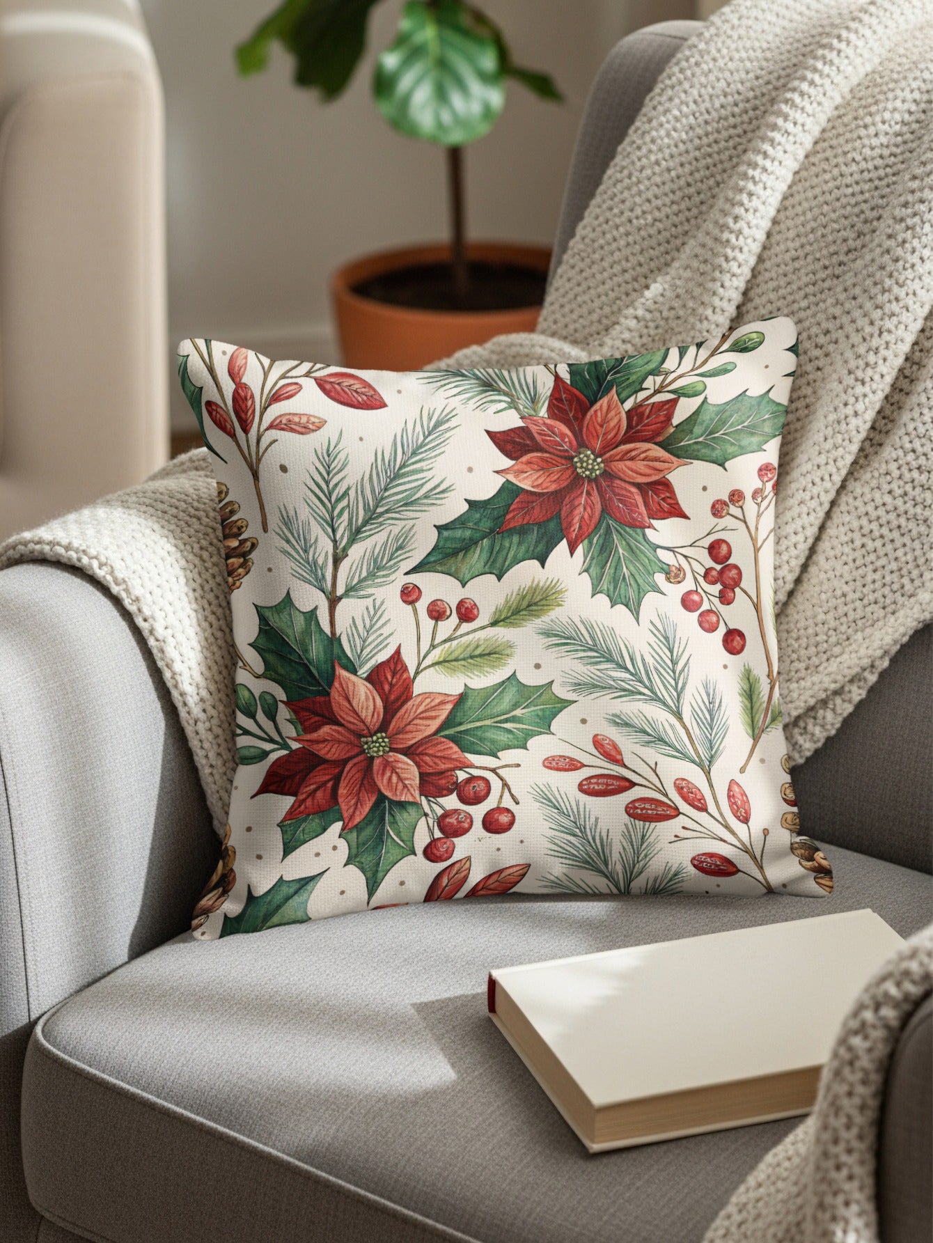 Festive Christmas Theme Decorative Pillow for Home Decor