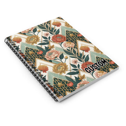 Custom Floral Pattern Spiral Bound Notebook