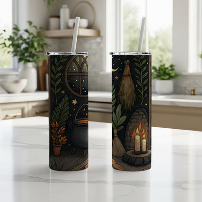 Enchanting Witchy Themed Insulated Tumbler with Straw
