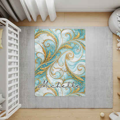 Personalized Swirly Design Michelle Nursery Rug