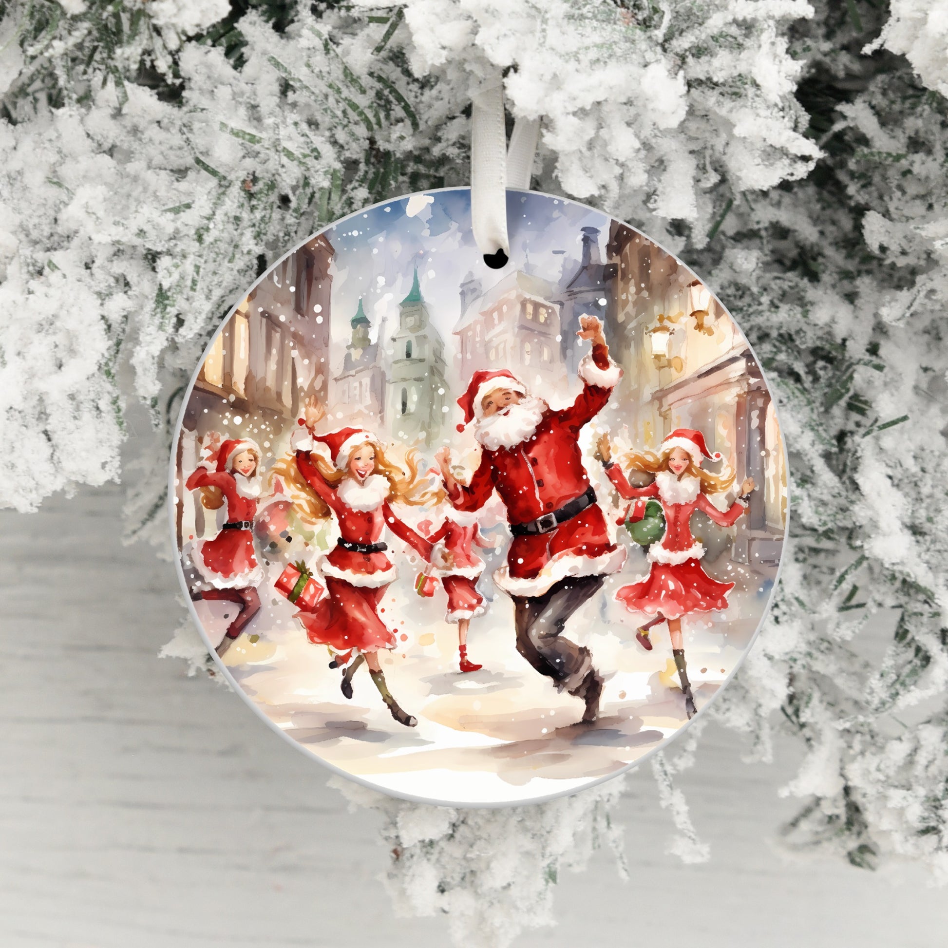 Festive Santa and Elves Dancing Holiday product type
