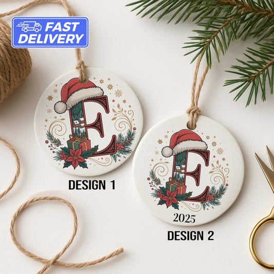 Personalized Christmas Ornament with Initial E product type