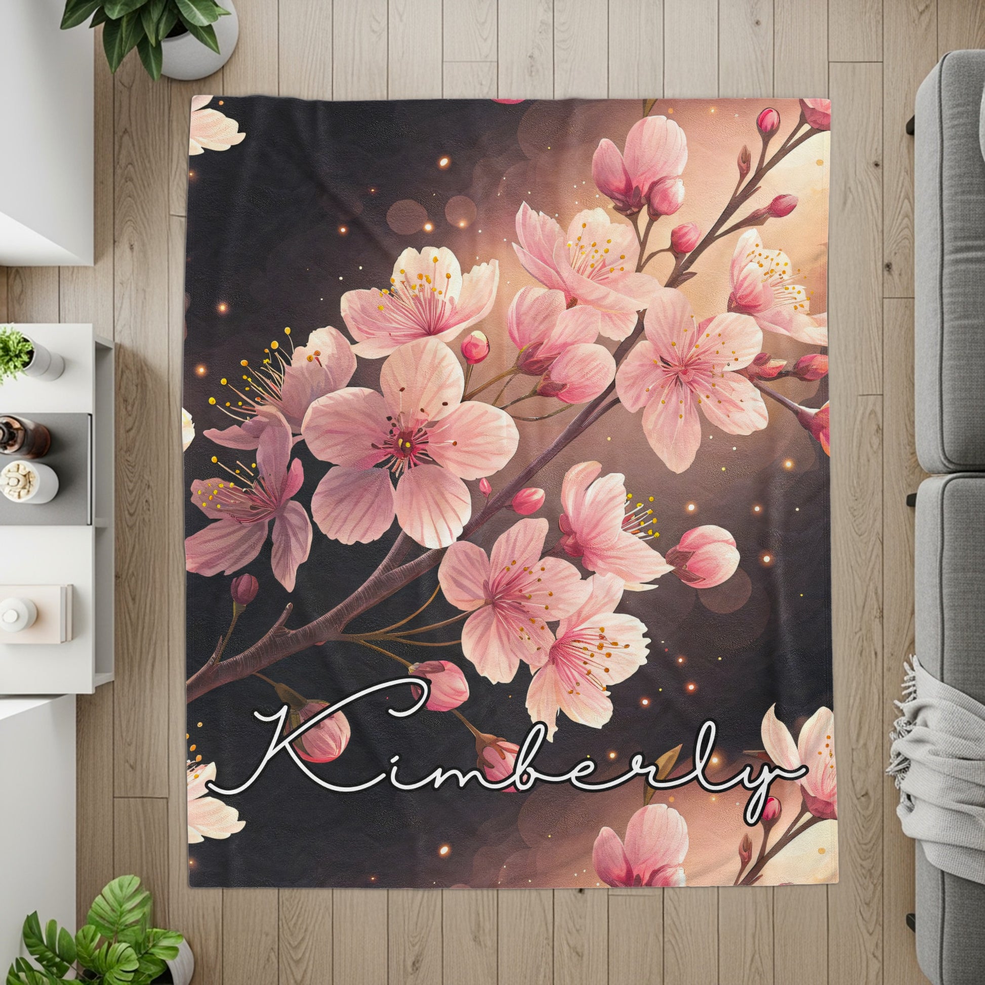 Personalized Floral Design with Kimberly Throw Blanket