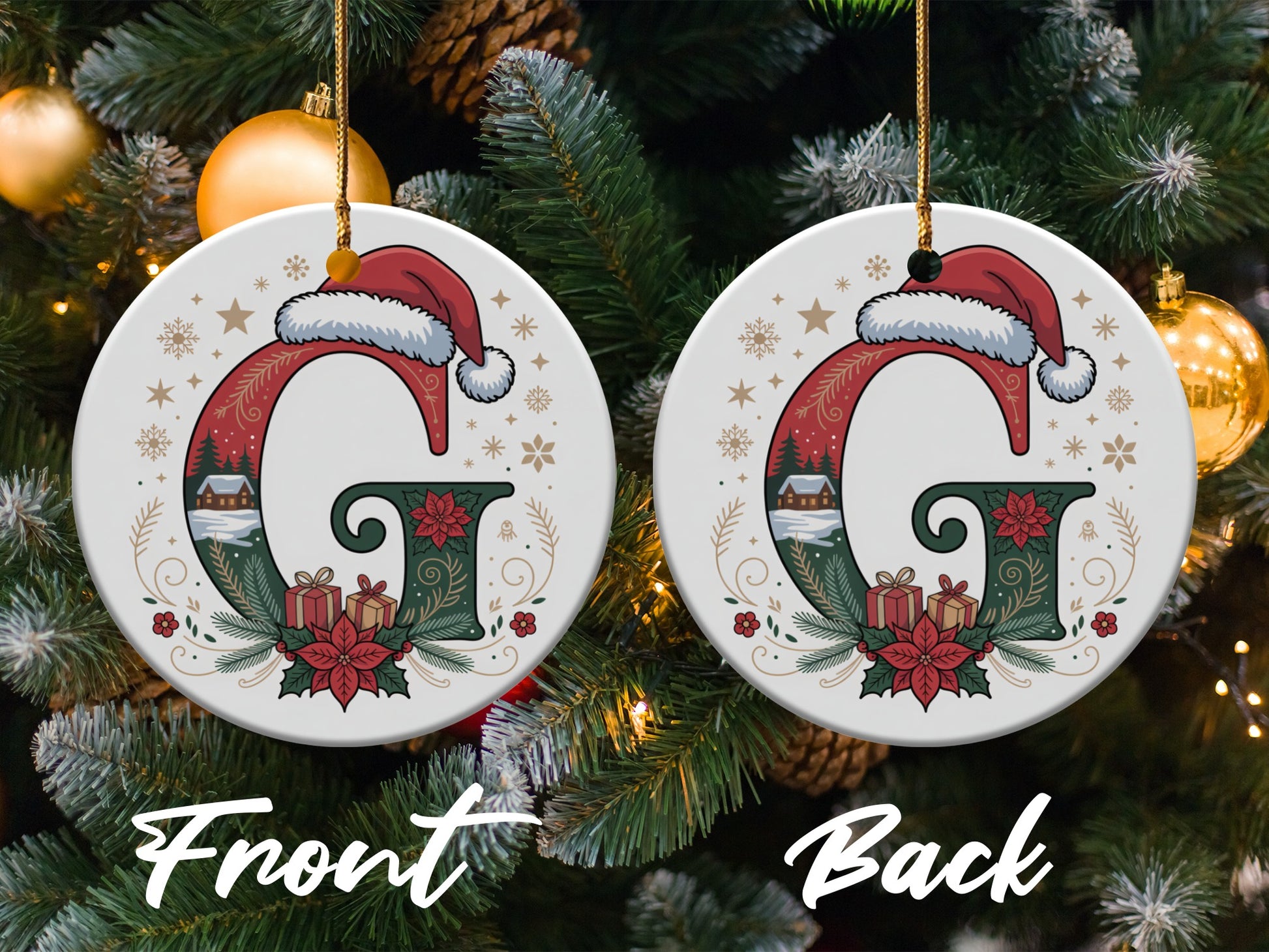 Personalized Santa Hat Christmas Ornament product type