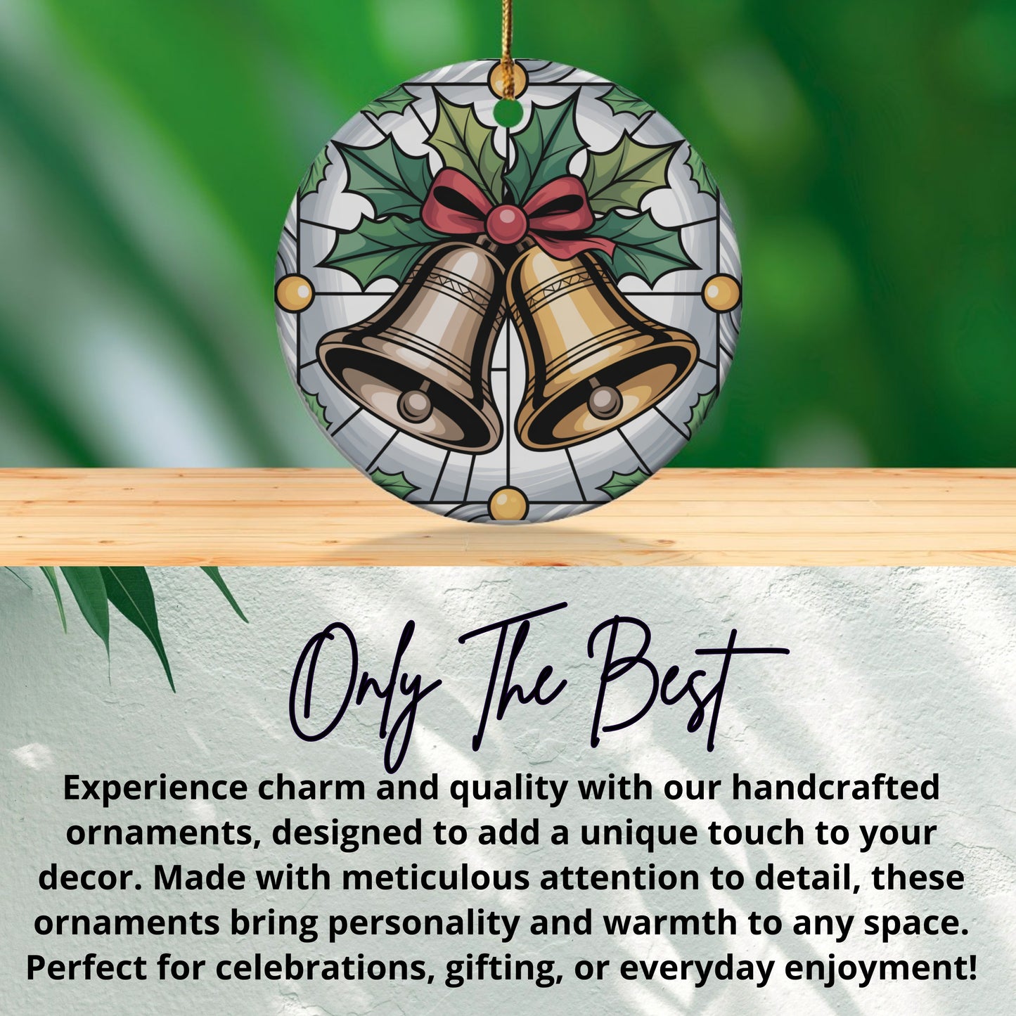 Handcrafted Holiday Bells Ornament Unique Decor Product