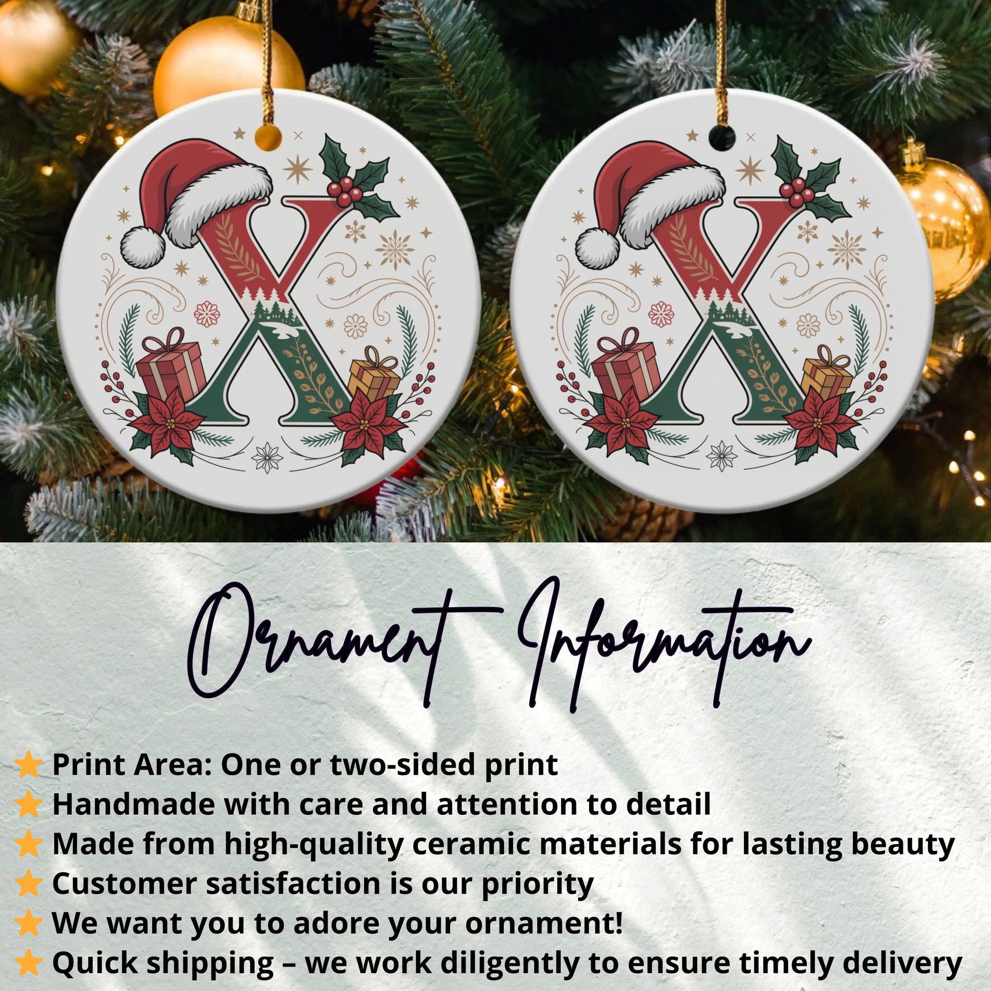 Christmas Ornament with Santa Hat and Presents product