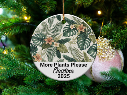 More Plants Please 2025 Round Ornament product type