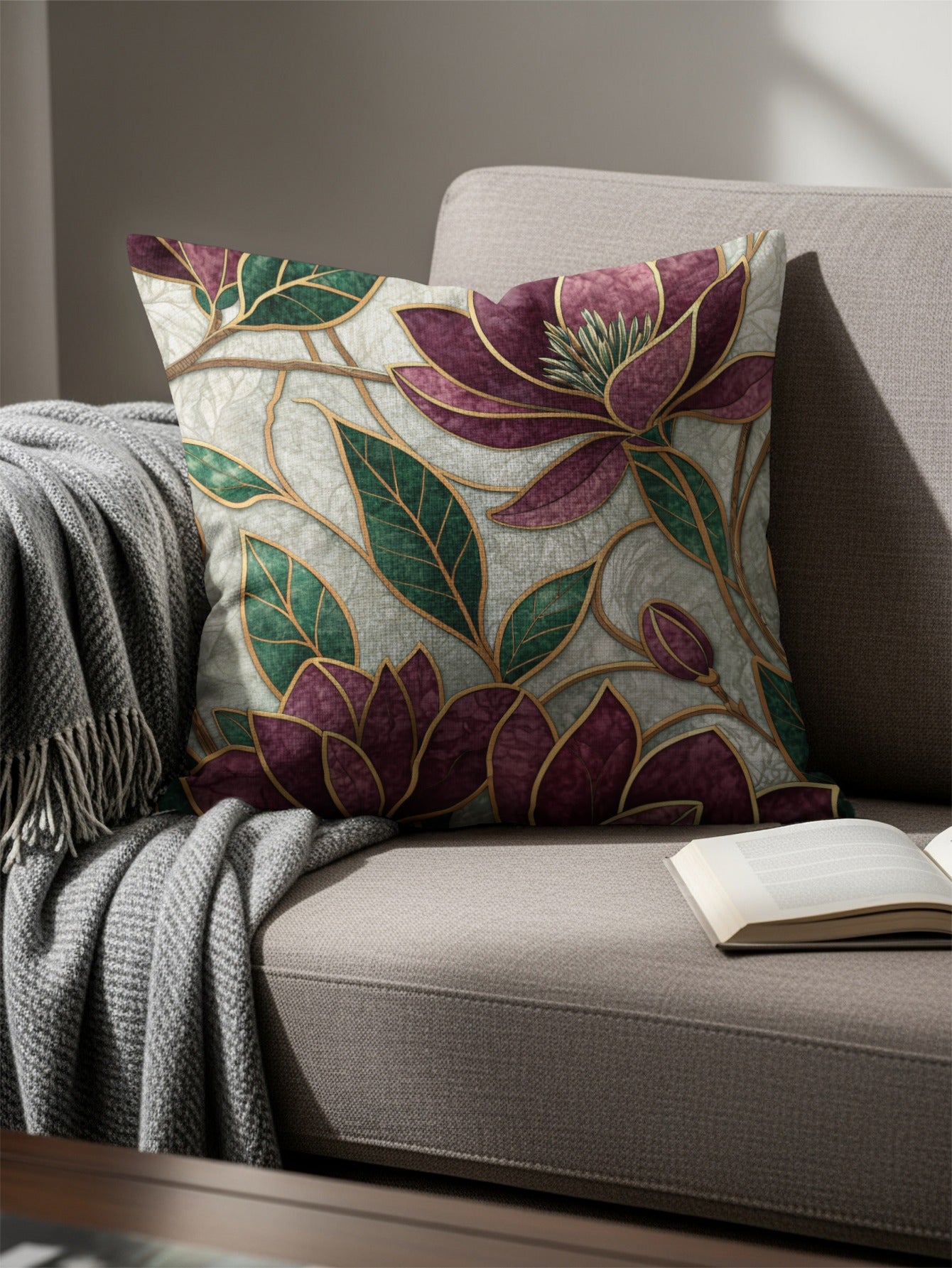 Elegant Floral Design Throw Pillow for Home Decor