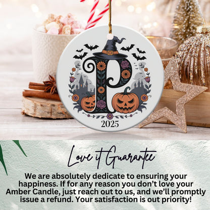 Personalized Halloween Ornament with Initial P product
