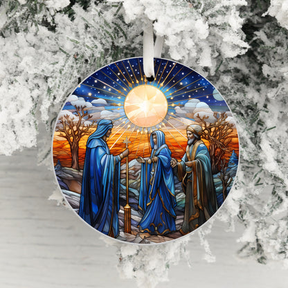 Stunning Nativity Scene Design on Round Hanging product
