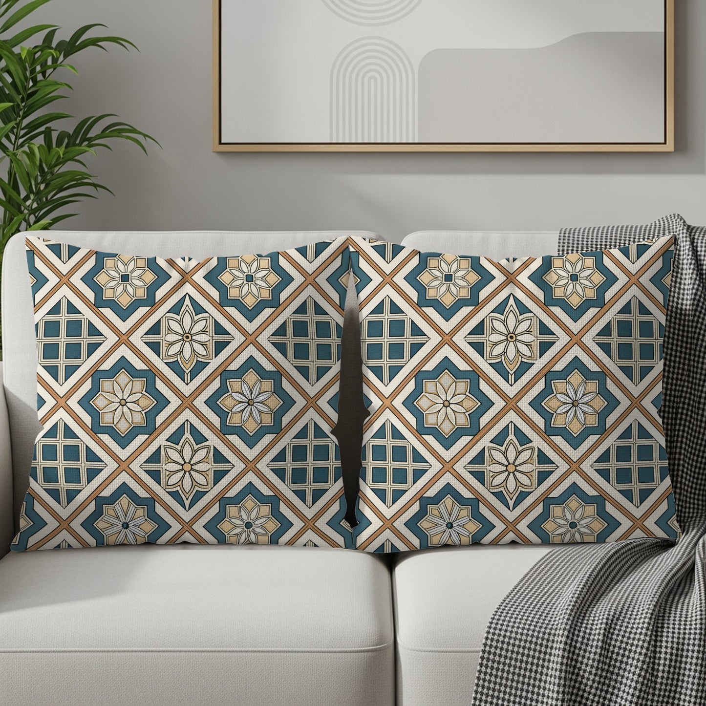 Elegant Floral Geometric Pattern Pillows & Pillow Cases - Walk Greener