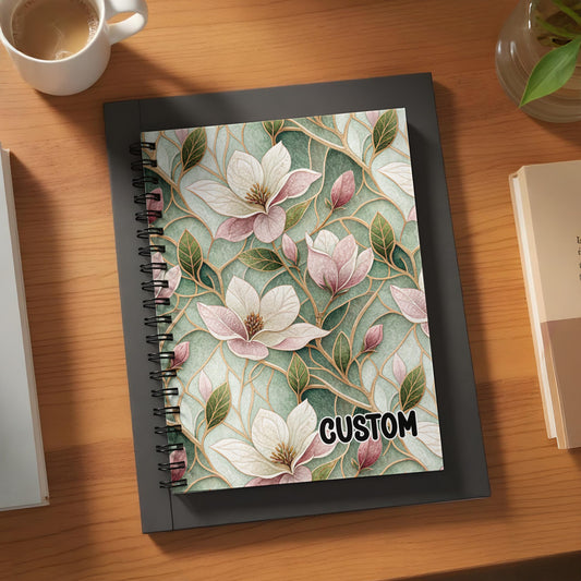 Custom Floral Design Spiral Bound Notebook
