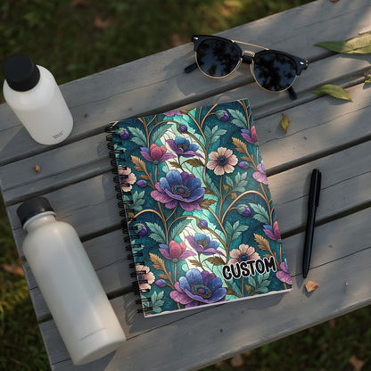 Custom Floral Design Spiral Bound Notebook