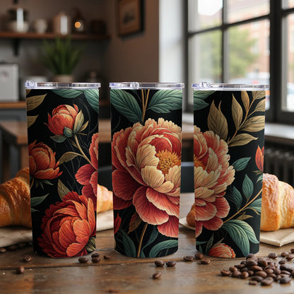 Vintage Floral Pattern Insulated Travel Tumbler