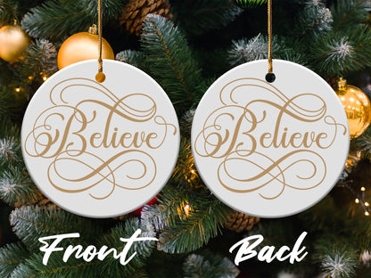 Believe Double-Sided Christmas Tree Ornament product