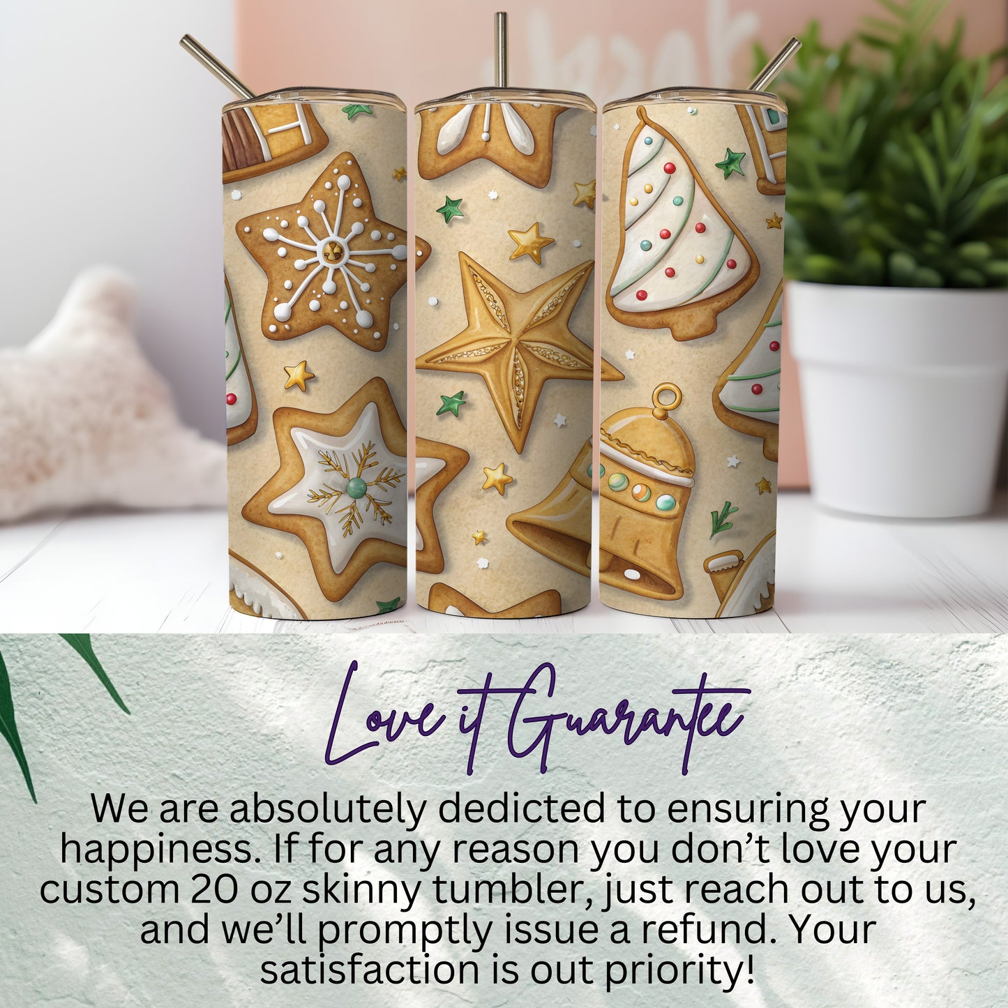 Festive Holiday Design Custom 20 oz Skinny Tumbler