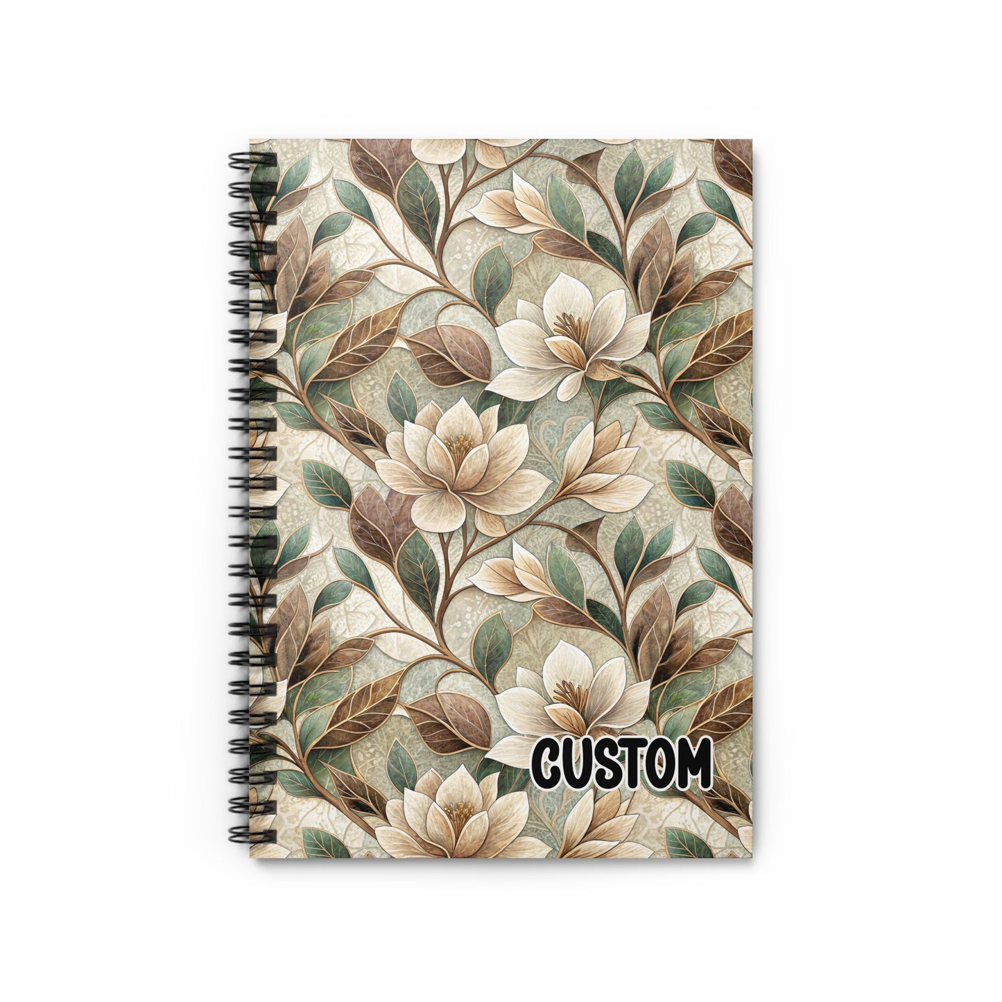 Elegant Floral Design Custom Notebook