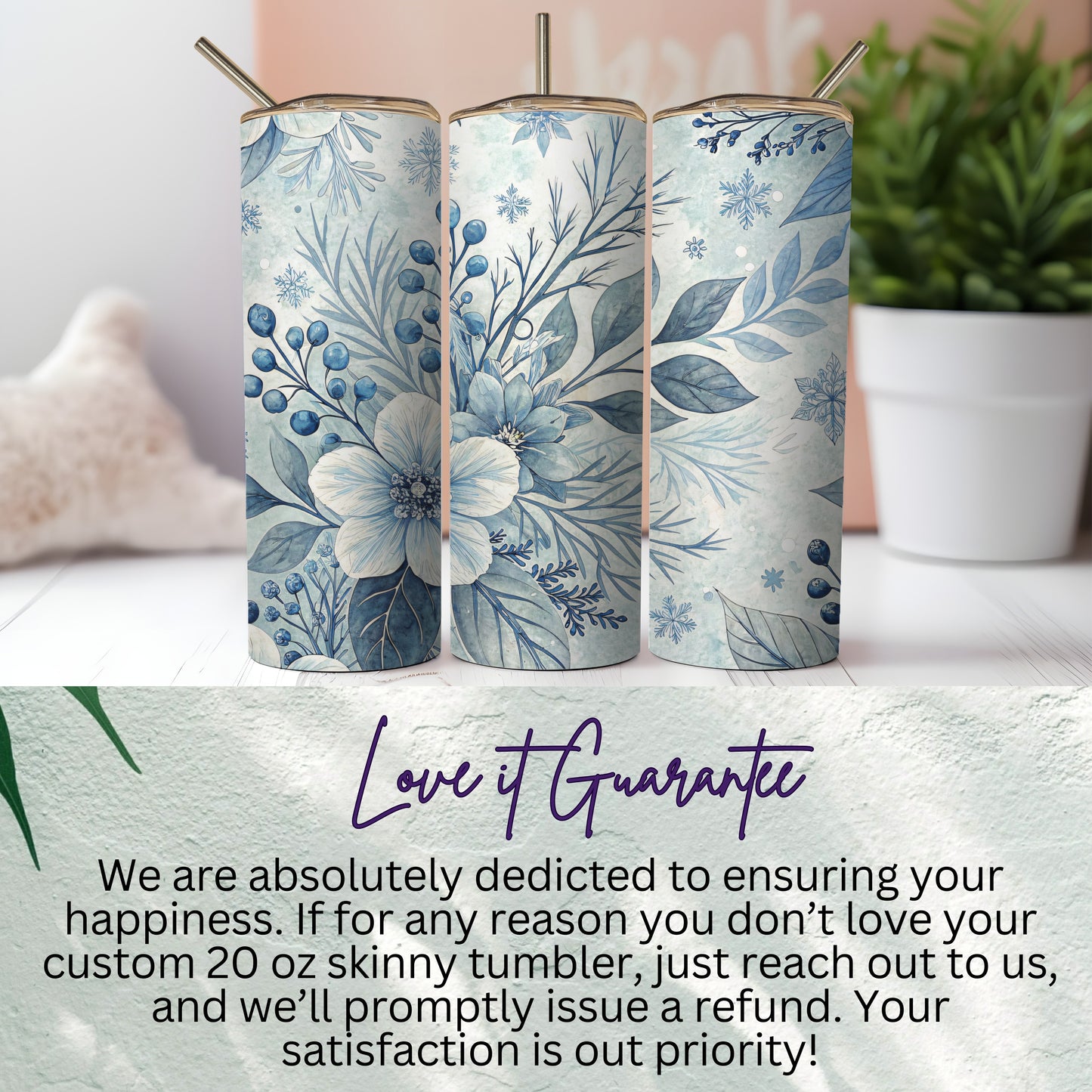 Beautifully Designed Custom 20 oz Skinny Tumbler