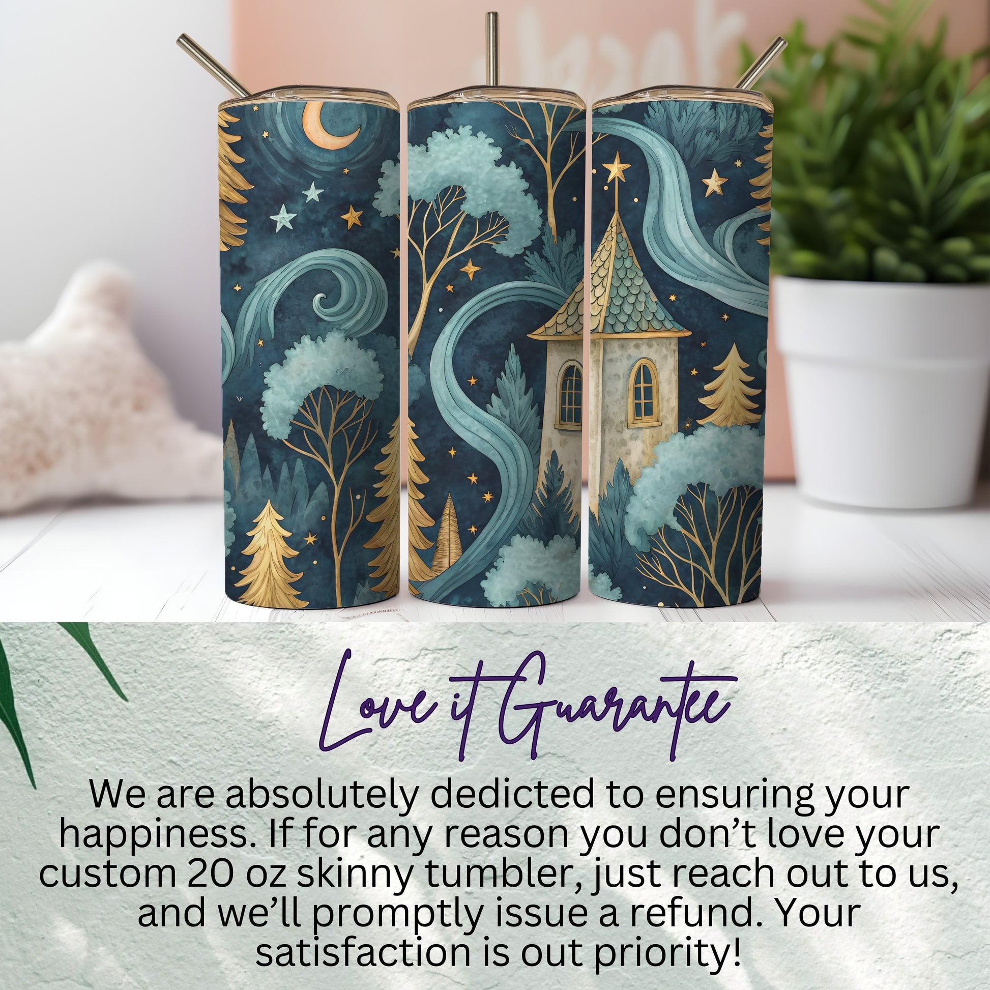 Mystical Night Forest Custom 20 oz Skinny Tumbler