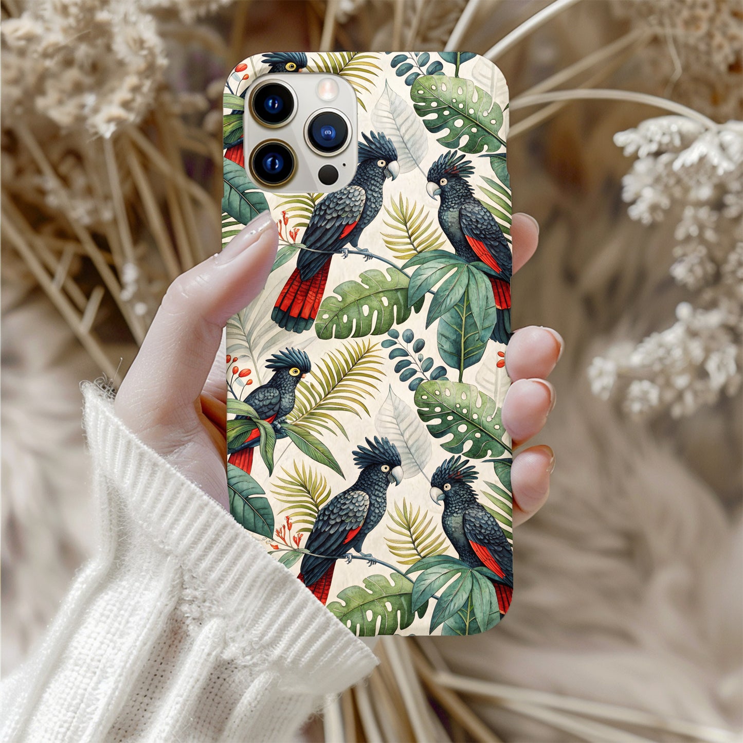 Tropical Cockatoo Birds Among Green Leaves With Custom Name - Walk Greener