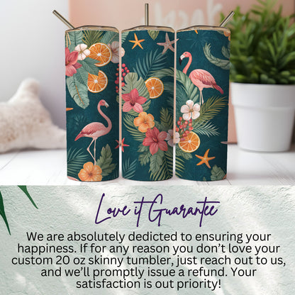 Colorful Tropical Skinny Tumblr with Flamingo Design