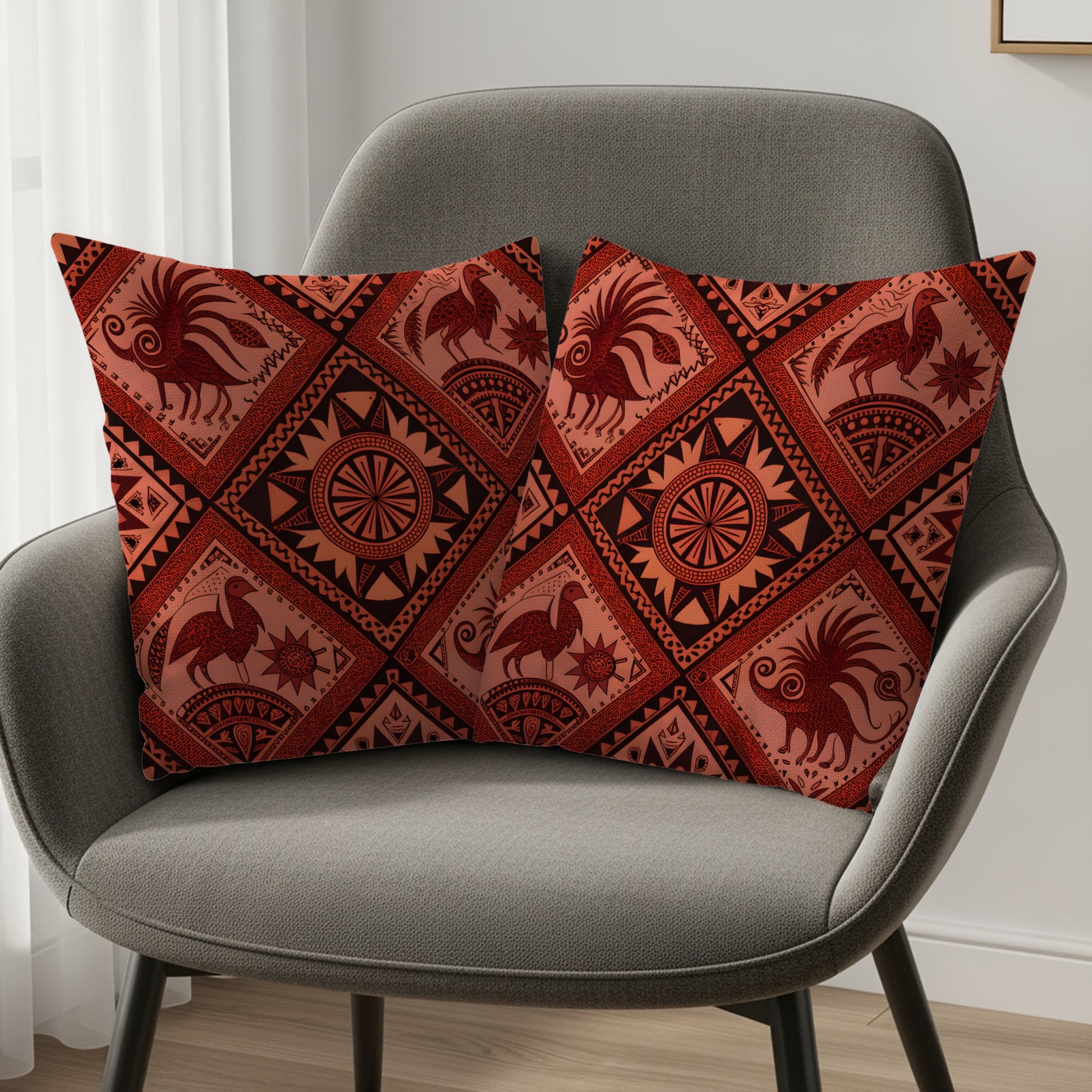 Red and Black Decorative Farm Animal Throw Pillows