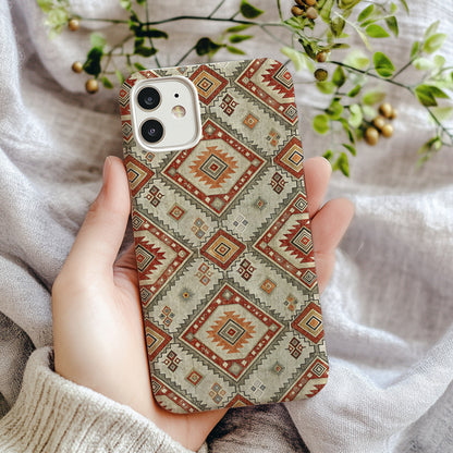 Geometric Pattern Smartphone Case with Rustic Design